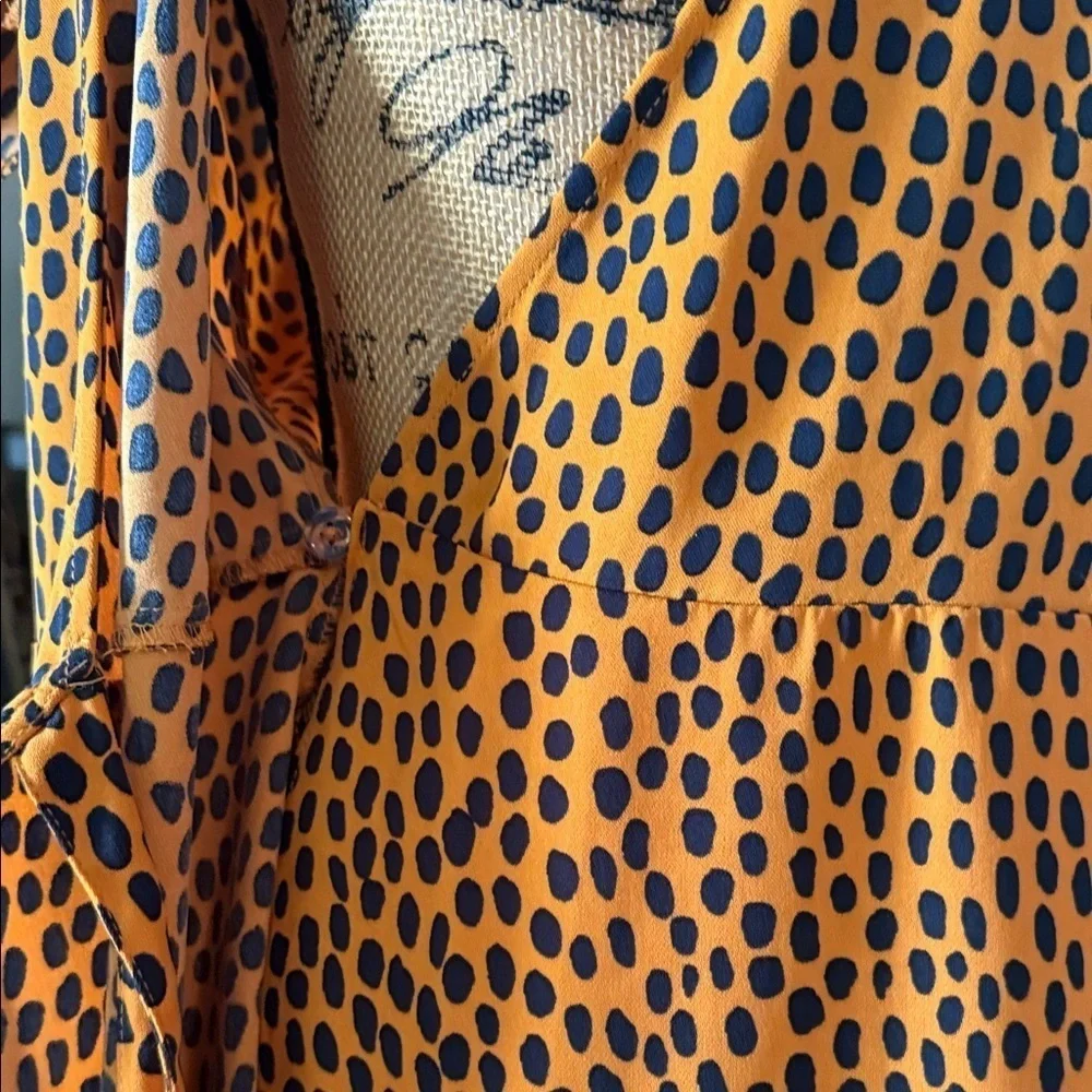 J.Crew Orange and Navy Cheetah Print Wrap Dress